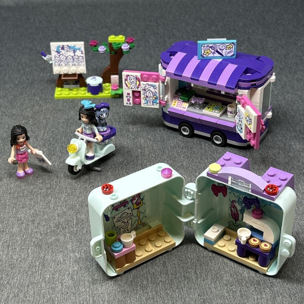 LEGO Friends Emma’s Art Stand 41332 & Fashion Cube 41668 Building Sets + Manual